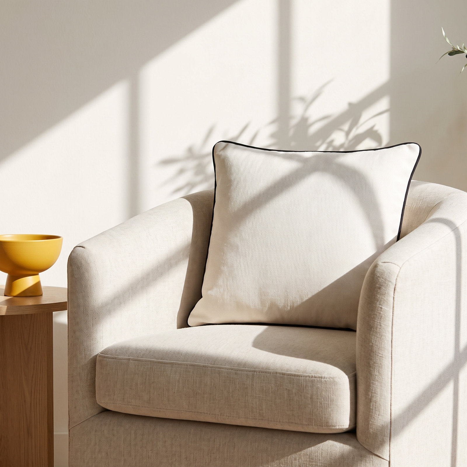 Ray Indoor/Outdoor Throw Pillow, Ivary