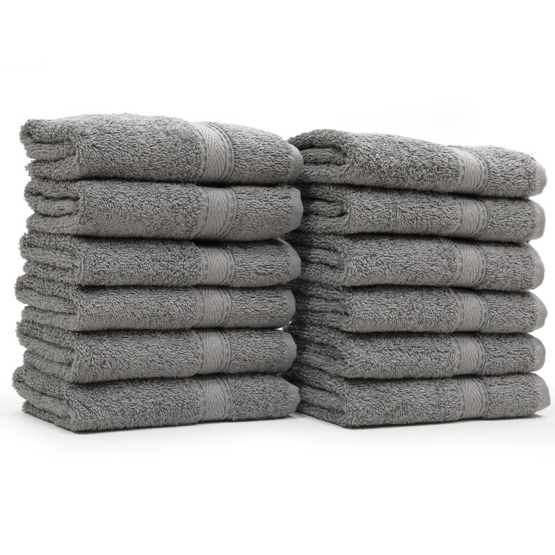 Sinemis Turkish Cotton Washcloth, Dark Gray