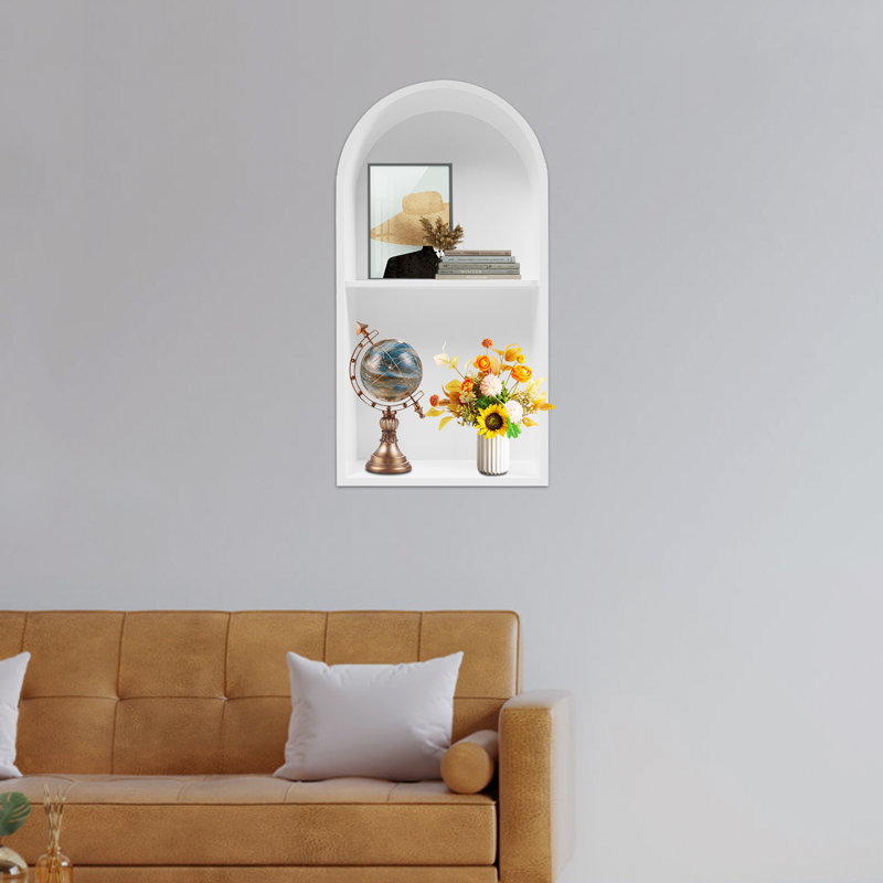 Étagères de salle de bain murales en acier inoxydable 13,11 W * 25,12 H requises, Blanc