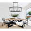 6-light Black Farmhouse Linear Lantern Chandelier