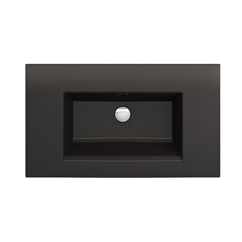 Ravenna 19.7 in. L Bathroom Sink, Matte Black, Single-Hole