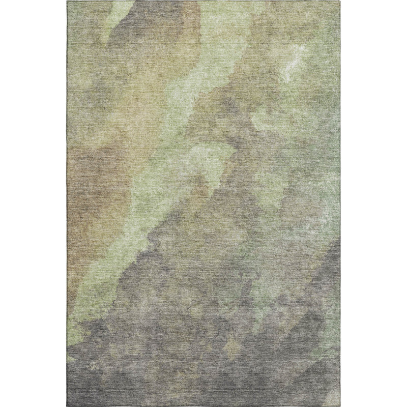 Tapis abstrait lavable à la machine de qualité supérieure Mundell, Rectangle 10 pi x 14 pi