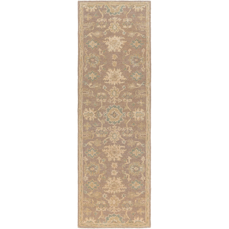 Gurusharan Oriental Hand-Tufted Wool Taupe/Beige/Brown Area Rug, Runner 3' x 12'