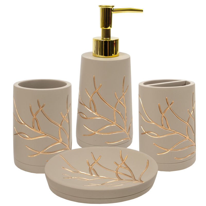 Ensemble d'accessoires de salle de bain 4 pièces Gracin Branches