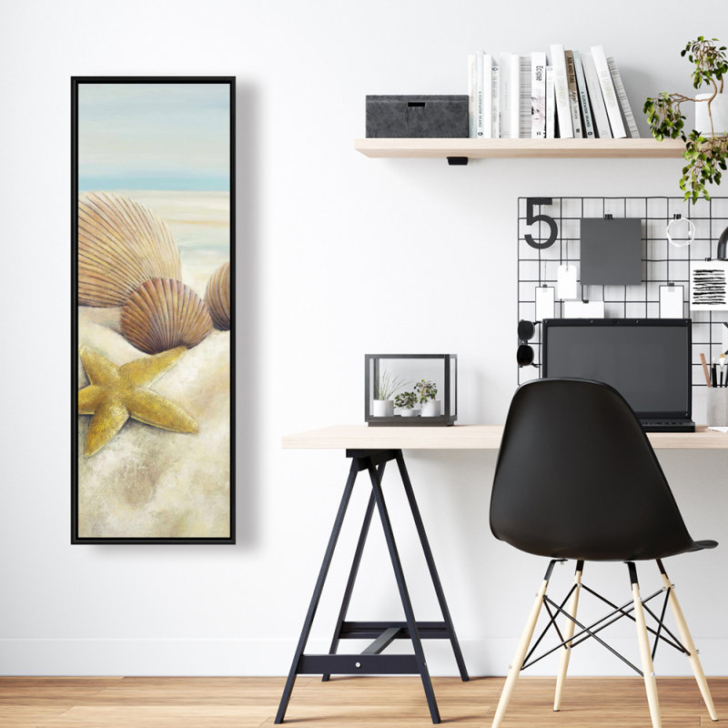 Starfish and Seashells Framed Canvas - Beach Home Decor