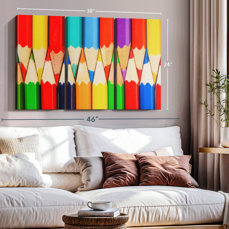 «Crayons de couleur pour dessiner» sur, H 48 po x l 74 po
