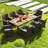 9 Pcs Outdoor Dining Set With Acacia Wood Table Top Patio Dining Set For 8 People-1013516641