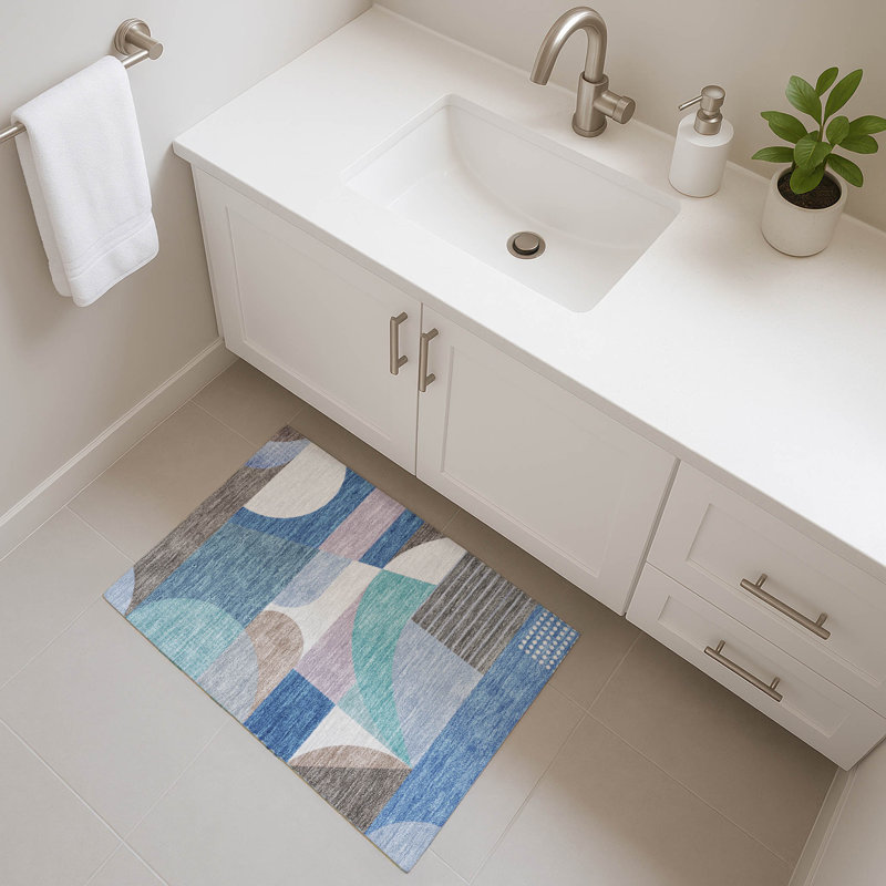 Tapis de qualité supérieure lavable à la machine de qualité supérieure Slesnick AMF1667, Rectangle 1 pi 8 po x 2 pi 6 po