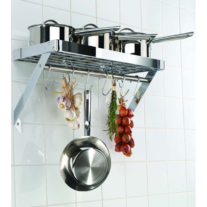 Metal Rectangle Wall Mounted Pot Rack, Small