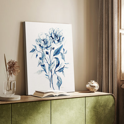 Indigo Wild Roses I -Galerie enveloppée Cavas