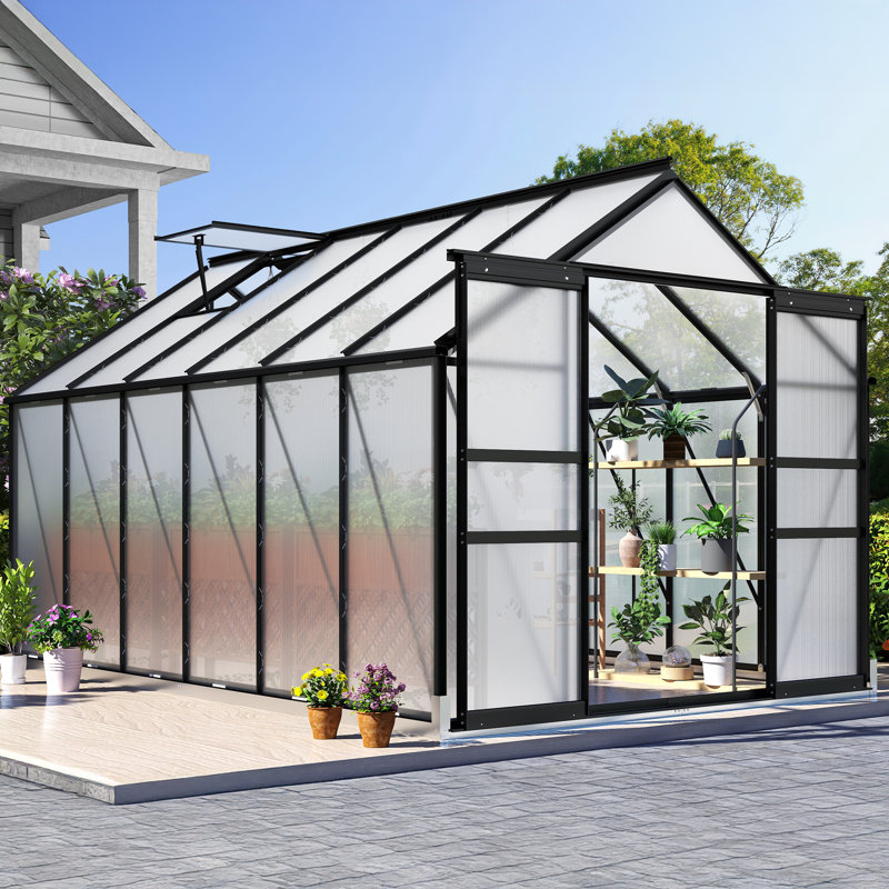 Balconera Polycarbonate Greenhouse, 145", Satin Black