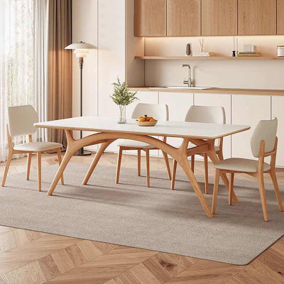 Table rectangulaire style nordique blanc crème