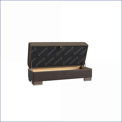 Repose-pieds convertible avec rangement - moderne pour studio, dortoir, salon | Noyer brun | Garniture en bois