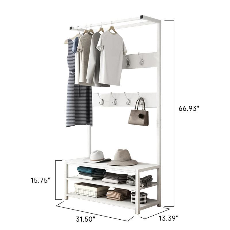 Valet Pasquina, Blanc, H 66,93 po x l 31,4 po x P 13,39 po