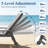 HDPE & PVC-coated polyester Outdoor Chaise Loungers with Arms, 5-Position Adjustable Backrest, Wheeled, Hidden Cup Holders, Set of 2-2004930697