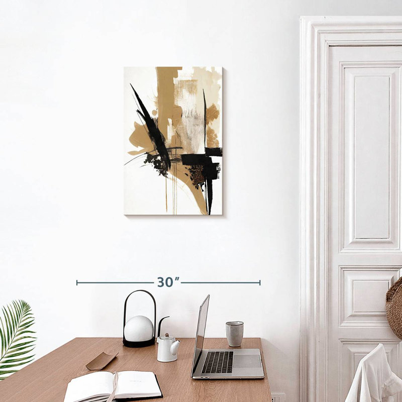 Avery Beige Chaotic Streaks III, 24" H x 16" W