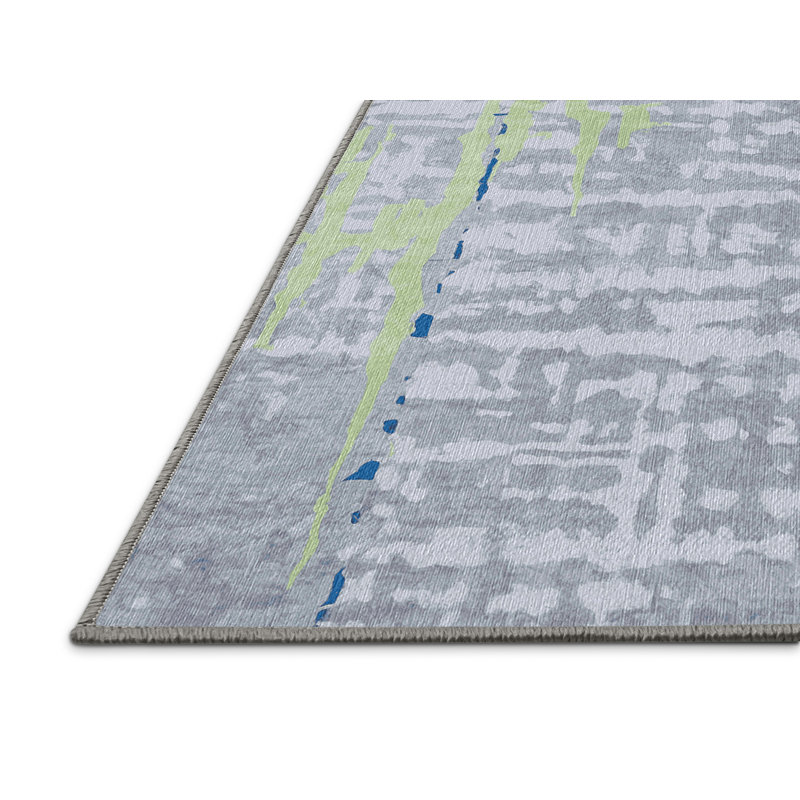 Machine Washable Gray Area Rug, Rectangle 8' x 10'