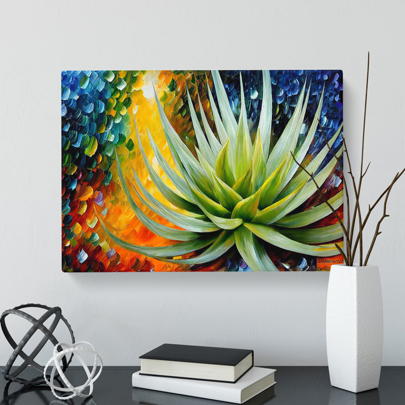 Aloe Vera Succulent Plant Vol.1 - Wrapped Canvas Painting, 50cm H x 76cm W x 3cm D