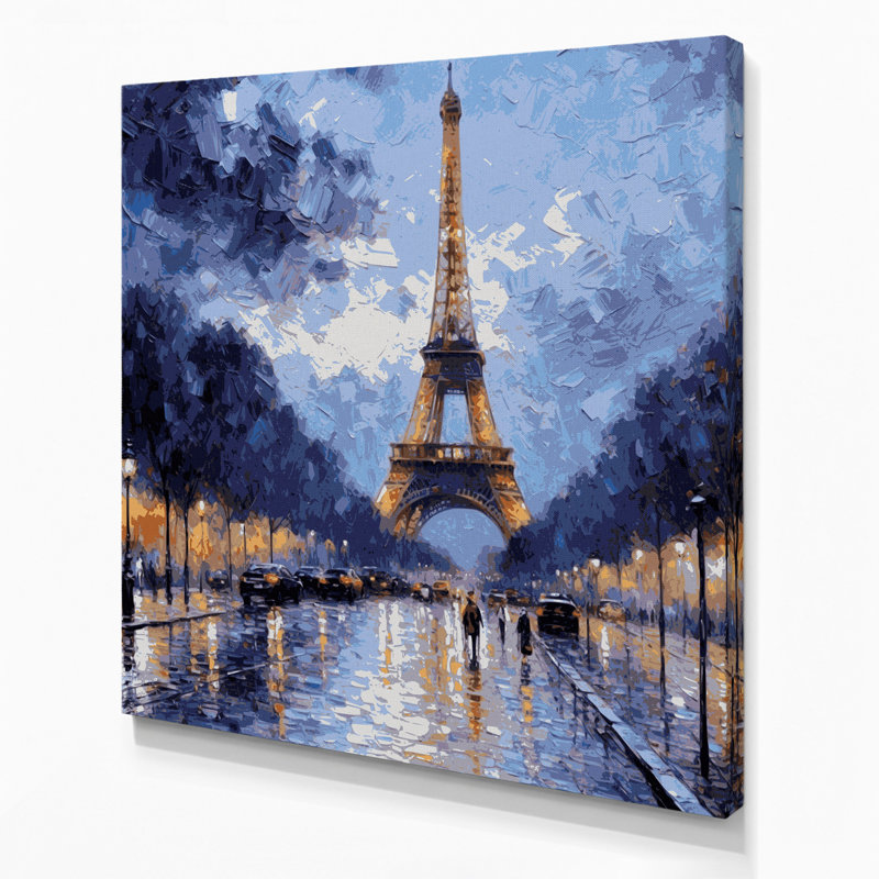 Art mural sur toile avec cités, Paris, France, H 32 po x l 32 po