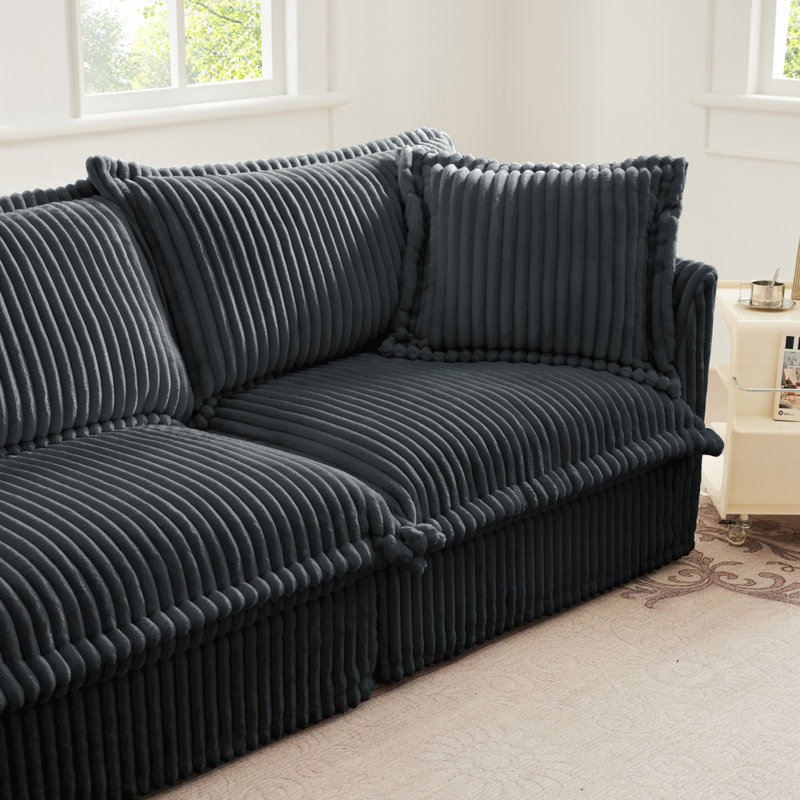 Canapé-lit de salon avec canapé-lit avec 3 repose-pieds et canapé-lit surdimensionné, H 34,65 po x l 83,45 po x P 33,05 po, 2