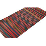 Vintage Kilim In Red With Multicolor Stripes, From Rug & Kilim