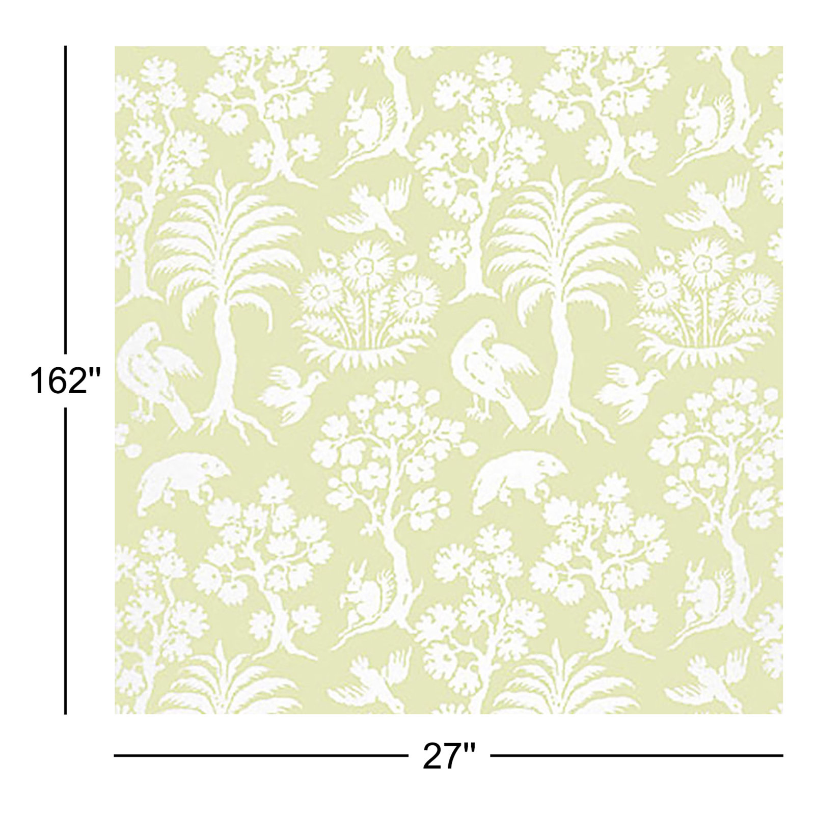 Palm Damask Wallpaper Double Roll, Willow
