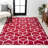 Mashawna Blocks Modern Geometric Red/White Rug-513763327