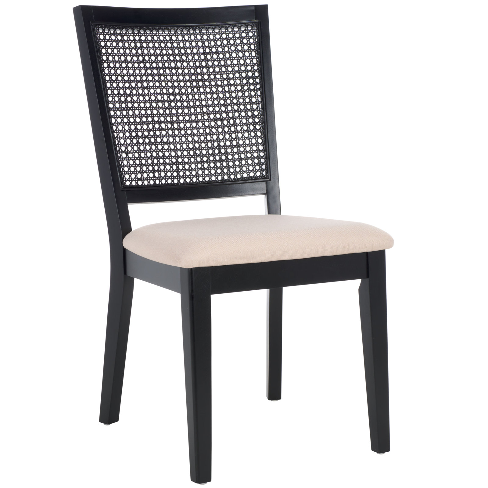Karlie Dining Armchair, Leather, Black/Natural, Black