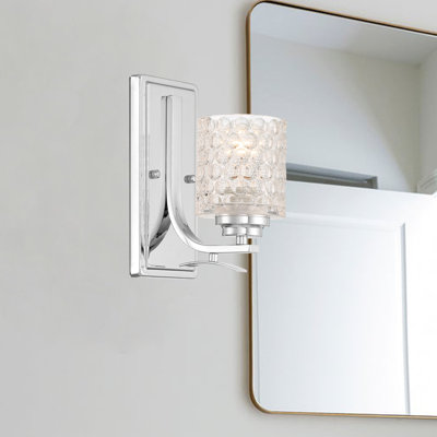 1 - Light Dimmable Chrome Armed Sconce