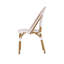 Ensemble de 2 chaises bistro d'extérieur Bo, blanc et brun, faux rotin, métal
