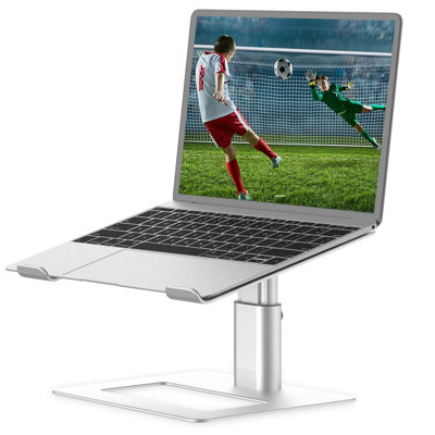 Laptop Stand, Ergonomic Aluminum Height Adjustable Computer Stand Laptop Riser Holder, Silver