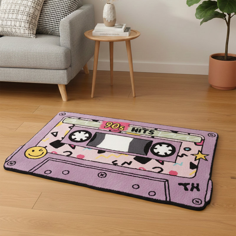 Retro 90s Cassette Tape Novelty Rug