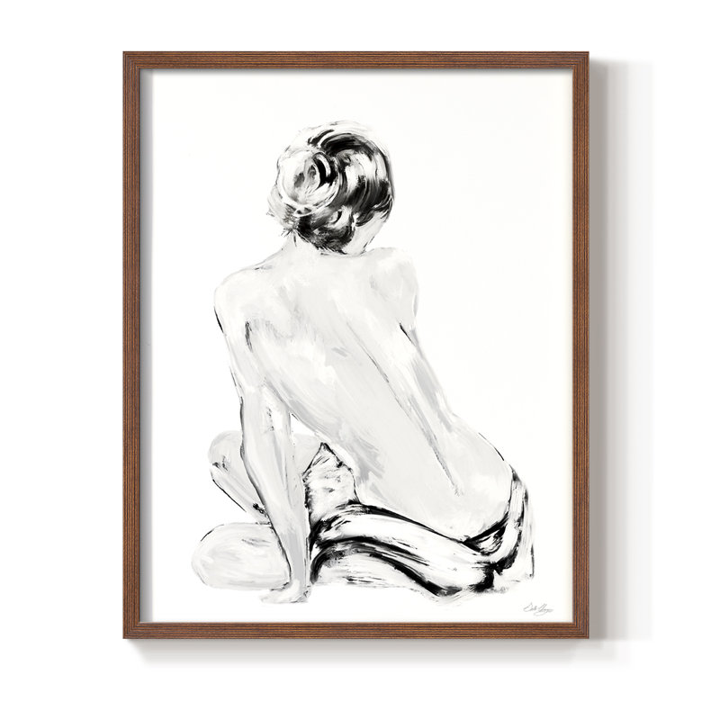 Impression impressionniste «Soft Nude II», bois massif, H 21 po x l 17 po, Noyer
