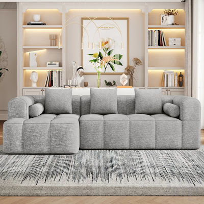 Modular Sectional Sofa With Deep Seating, Full-Compressed Foam, And Two Side Pockets For Versatile Living Room Arrangements, Sectional