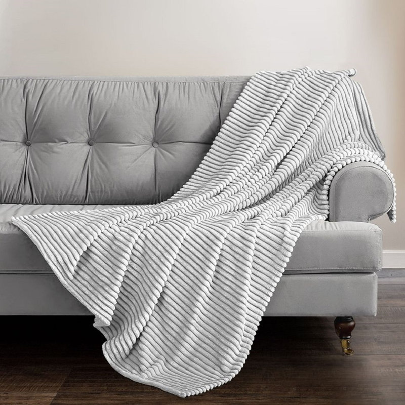 Allia Thermal Modern Printed Cord Throw Blanket, W150 x L200cm, Charcoal