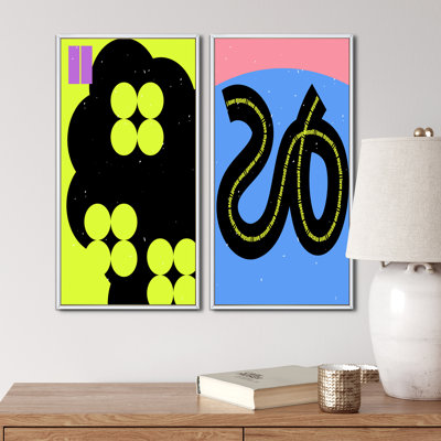 70S Vintage Abstract Geometrics II - 2 Piece Print Set