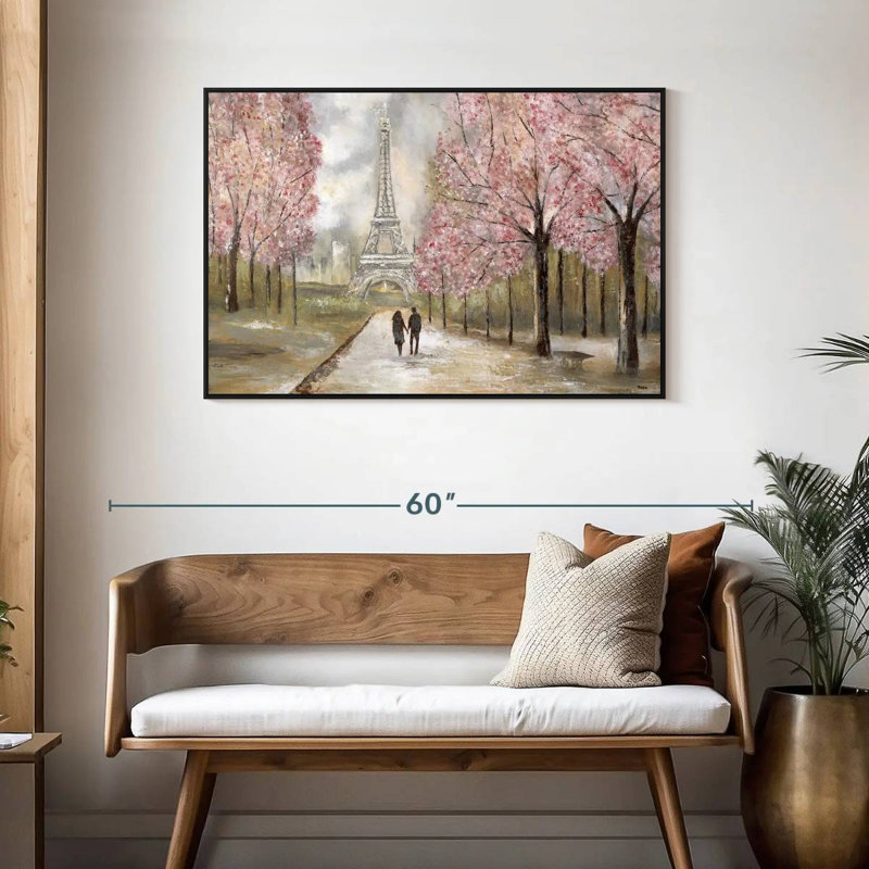 Balade à Paris, Cadre flottant noir, 43 po x 29 po
