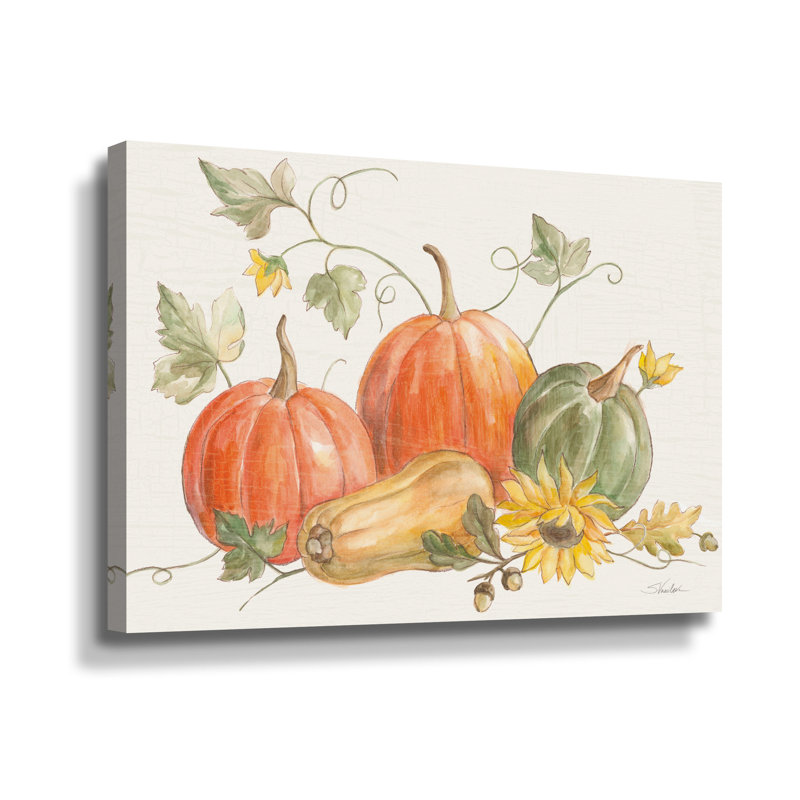 Happy Harvest Pumpkins - Peinture sur toile, H 24 po x l 36 po x P 2 po, Toile tendue