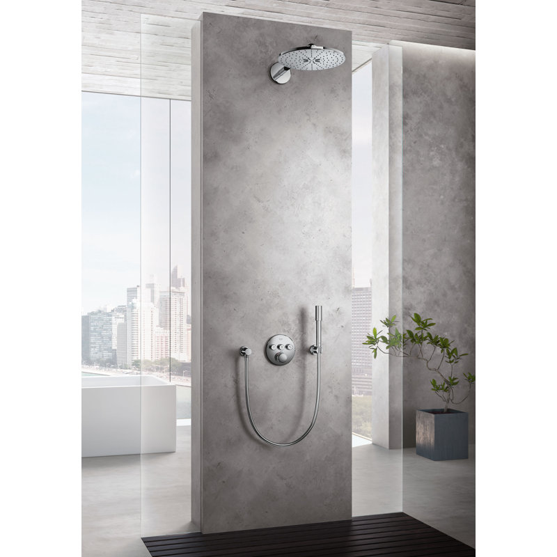 Ensemble de garniture de robinet thermostatique de douche à trois fonctions Grohe Grohtherm, Chrome étoilé