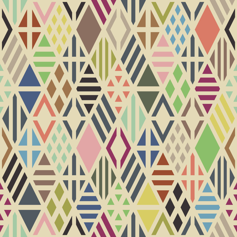 Rhombuses Seamless - Wrapped Canvas Print, 122cm H x 122cm W x 3.8cm D