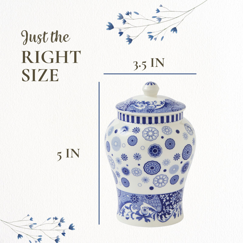 Spode – Blue Italian – Vase, Brocato – 5" – BlueWhite