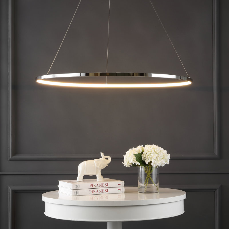 Odin 1 - Light LED Pendant, Chrome, 0.75" H x 34.88" W x 34.88" D