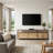 70.86" TV Stand for TVs up to 80", Modern Media Console with Sliding Doors, 3 Drawers, Steel Frame & Large Storage Cabinet