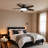 42" 5 - Blade Flush Mount Low Profile Small Room Ceiling Fan with Adjustable RGB Light and Remote-1371265473