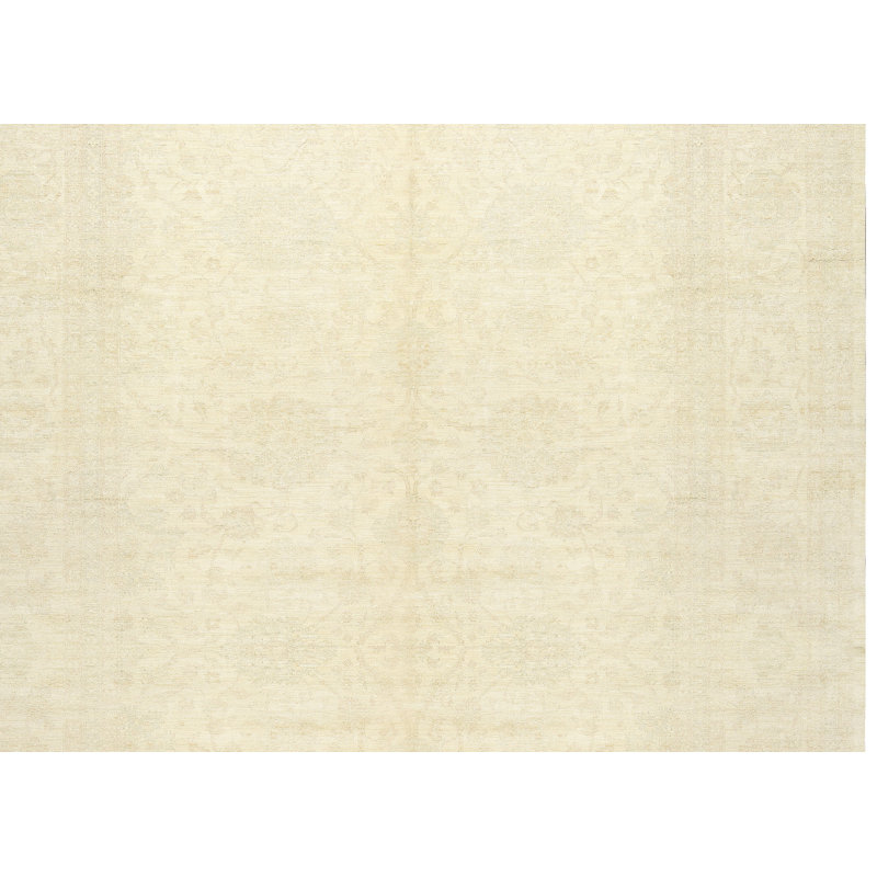 Sultanabad Hand-Knotted High-Quality Cream Area Rug