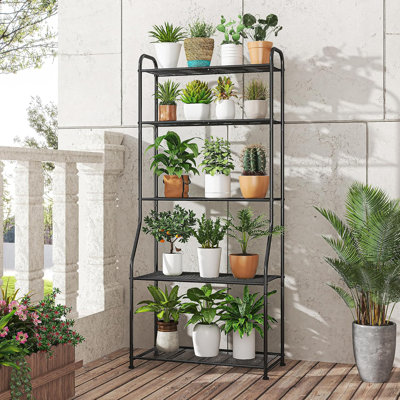 5-tier Metal Plant Stand Waterproof Heavy-duty Shelf by Arlmont & Co.