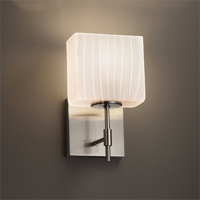 Casson LED Armed Sconce, Brushed Nickel, Weave