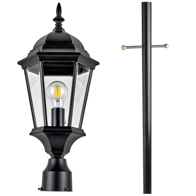 Ensemble d'éclairage et de lampadaire d'extérieur Cathe - Bras en plastique et verre transparent