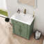 Meuble-lavabo de salle de bain de style médiéval, profondeur de 70,6 cm (27,8 po), lavabo intégré, tiroir et placards à abattant, étagères réglables en hauteur pour un rangement maximal. Évacuation optimale.