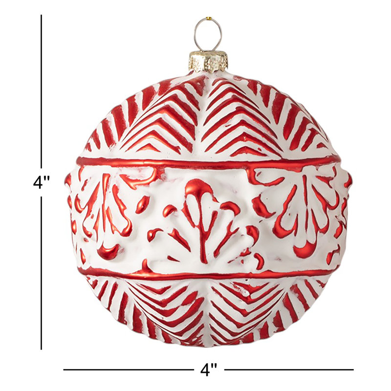 2 Piece Embossed Ball Ornament Set